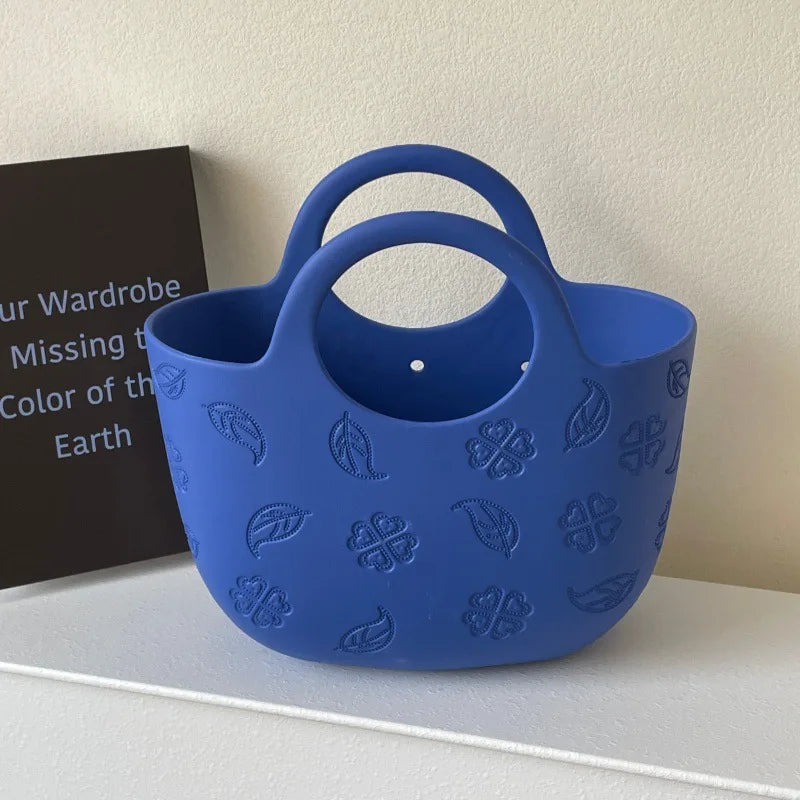 Dopamine Color EVA Shoulder Storage Tote Bag for Women, Waterproof, Stainproof, Versatile, Suitable for Beach, Daily Use, DIY De