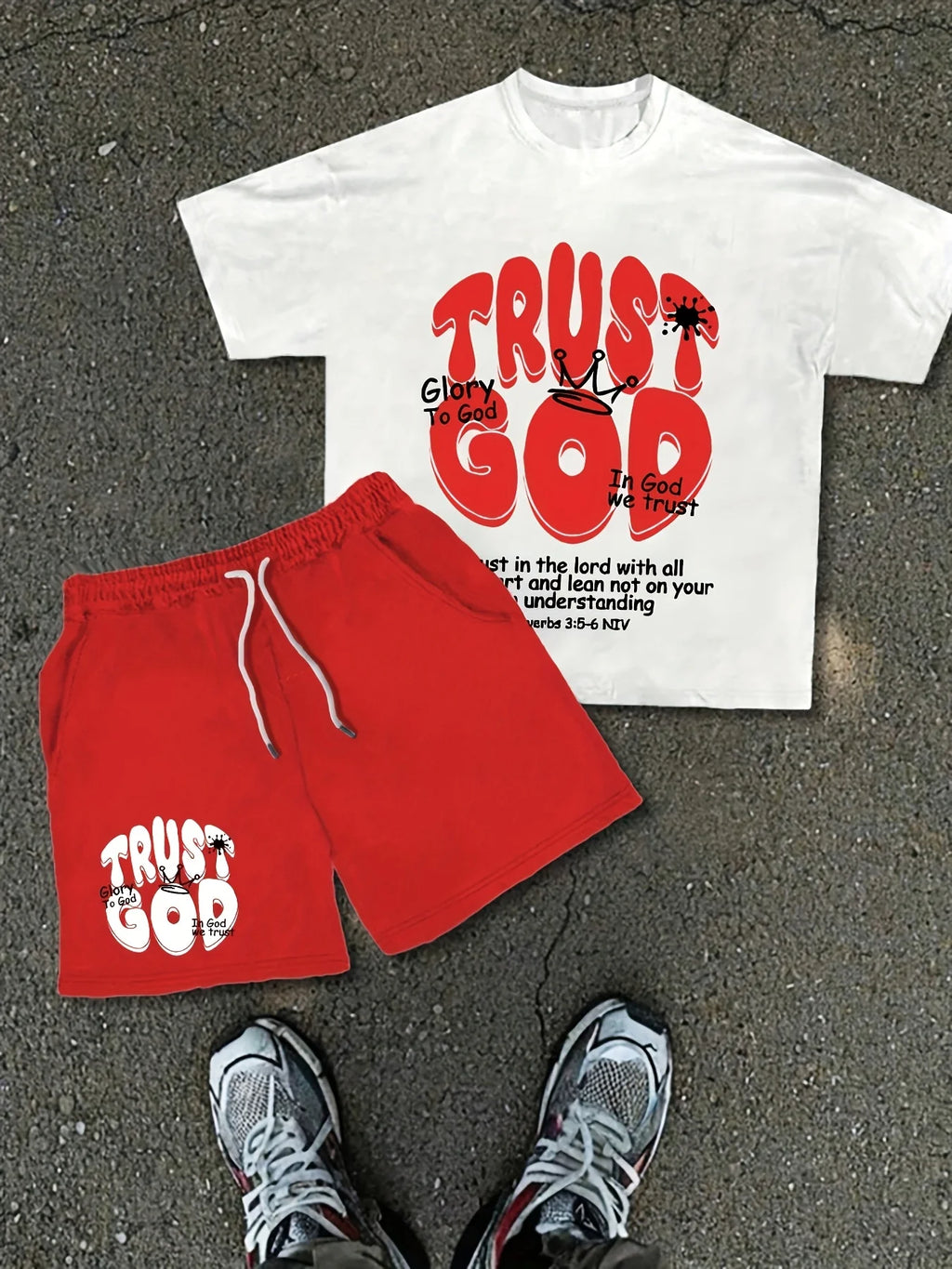 2026 Summer New Men's Short-Sleeved Set for Street Casual Fashion Comfortable Soft Breathable with 3D Letter Pattern Print