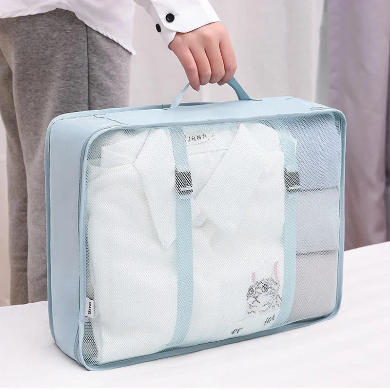 7-Piece Packing Cubes Set - Travel Luggage Organizer Bags for Clothes, Shoes & Blankets, Suitcase Storage Pouches