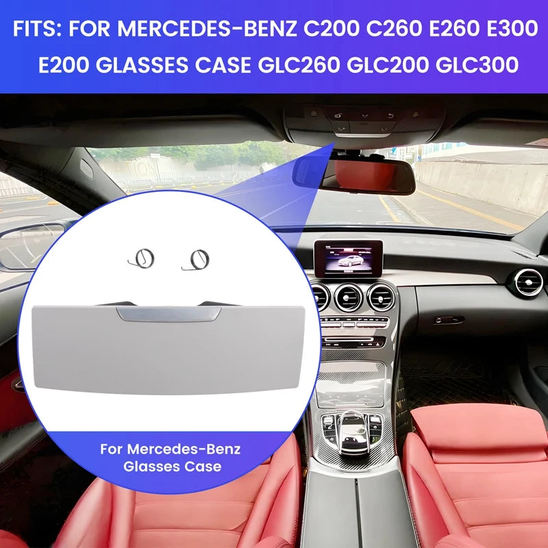 New Glasses Case Box Car Interior Roof Sunglasses Holder For Mercedes-Benz C200 C260 E260 E300 E200 GLC260 GLC200 GLC300-A15Z