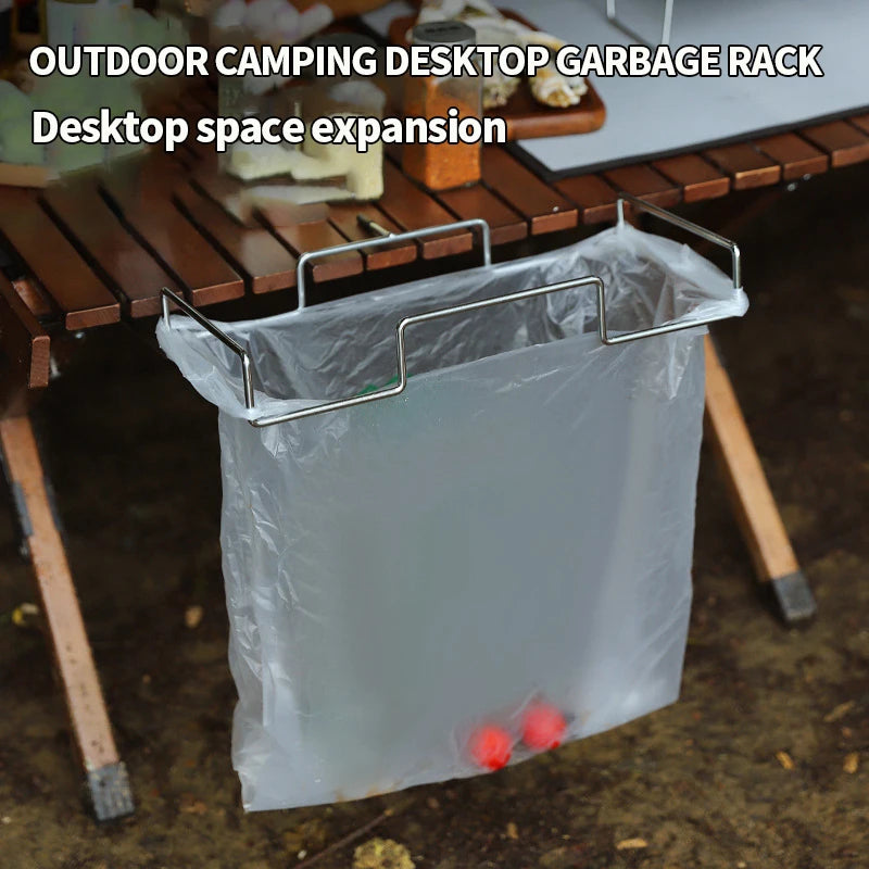 Foldable Trash Bag Holder Camping Supplies Outdoor Picnic Trash Can Camping Shelf Kitchen Trash Organizer Rack캠핑용품
