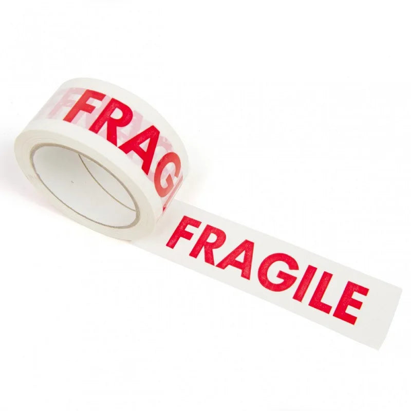 1/2 Roll 66Meters Fragile Red Safety Adhesive Warning Tapes DIY Sticker Goods Package Accessories Shipping Warning Tape
