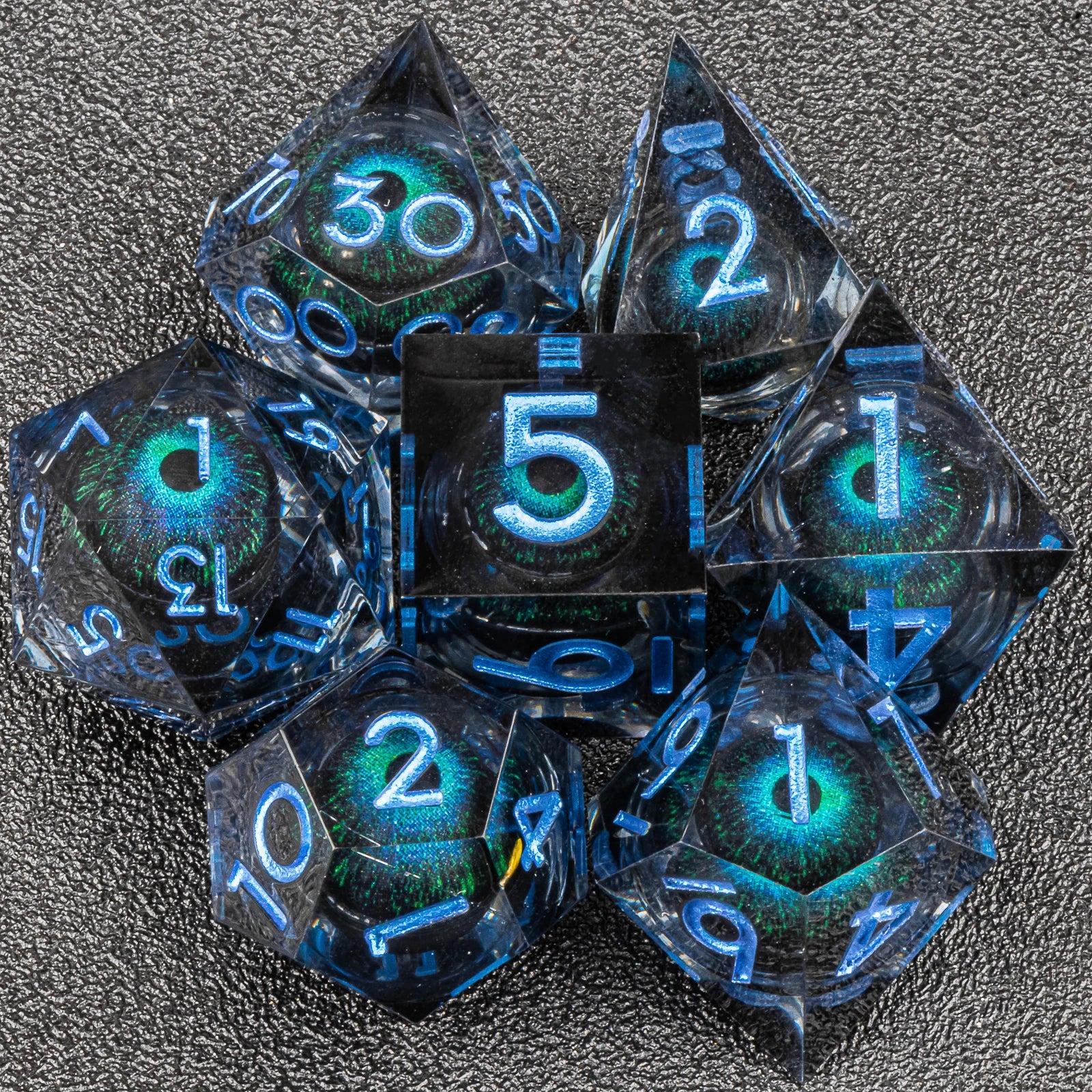 Handmade D&D Polyhedral Dice Set for Dungeons and Dragons, D and D Dice, Sharp Edged Resin D&D Dice Set Gifts, D20 Dice