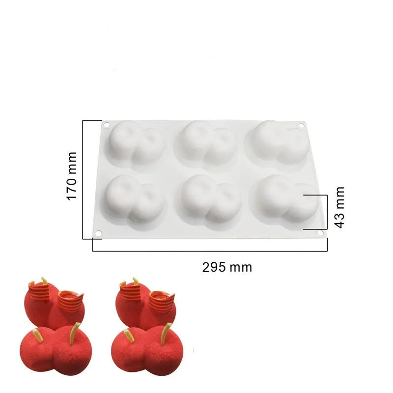1pcs Pineapple Pear Peach Fruit Series Cake Silicone Mold Mango Orange Baking Mousse Mould Strawberry French Dessert Mousse Mold