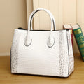 2026 New Crocodile Belly Pattern Women's Bag Large Capacity First Layer Cowhide Handbag Shoulder Crossbody Ladies Bag