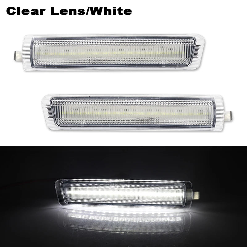 iJDM for BMW Z3 M Roadster Coupe 1997-2002 Convertible 1996-2002 White Front LED Side Marker Lights Auto Fender Flare Lamps