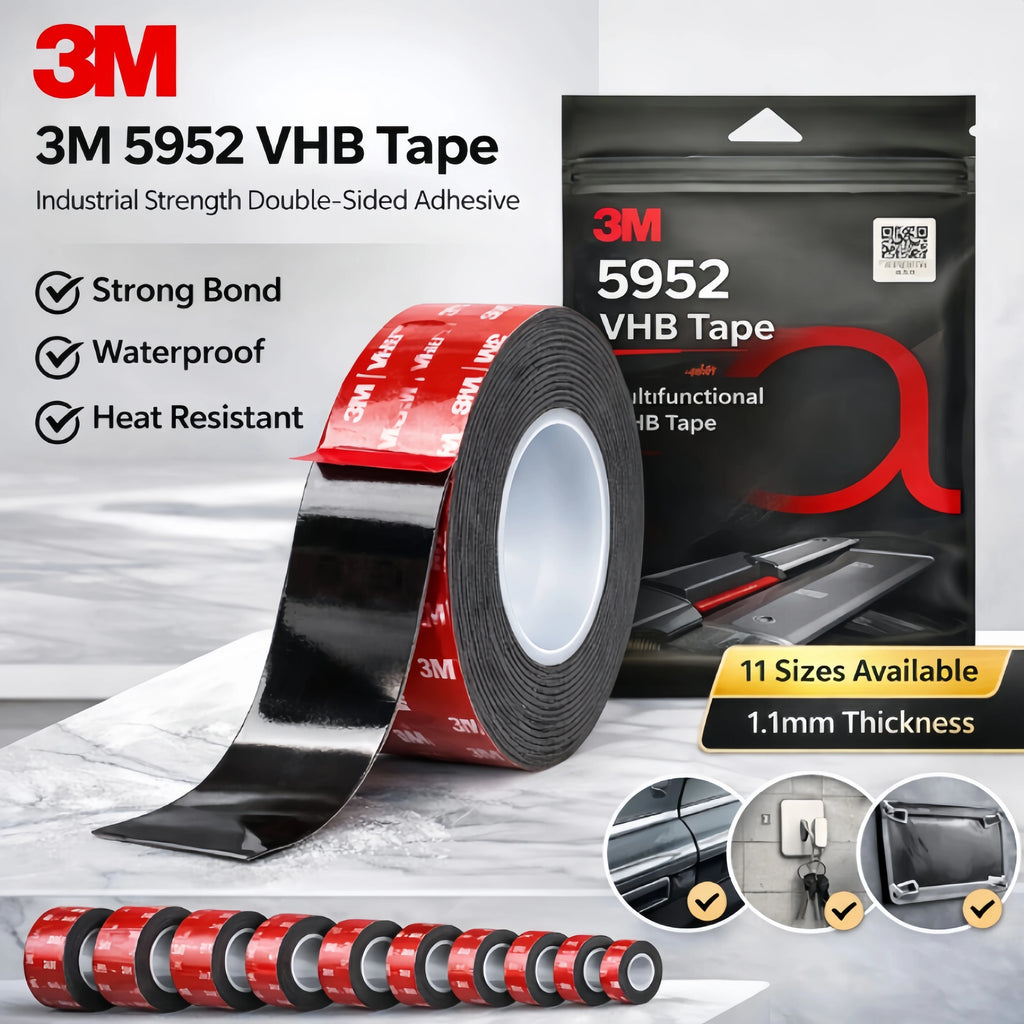 Original 3M 5952 VHB Double Sided Tape Strong Adhesive Foam Tape 1.1mm Thickness Waterproof Heat Resistant for Car Mounting