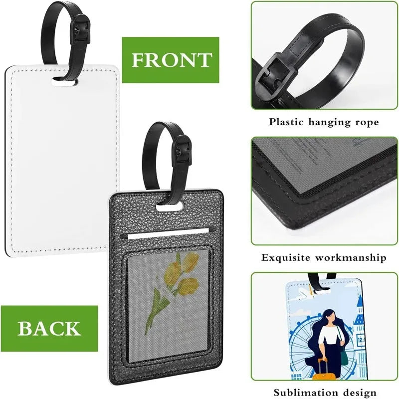 Customized Personalized Photo Leather Luggage Tags Boarding Pass Tags Custom Colorful Pattern Signs A Gift For Friends Family