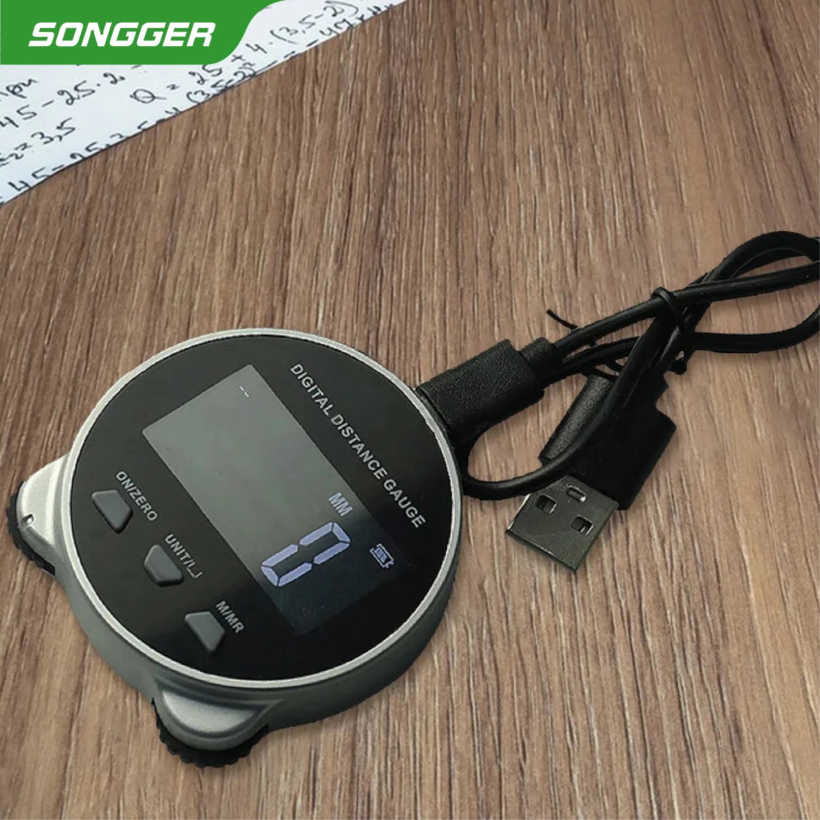IBCH0001 Digital Distance Gauge Electronic Rolling Ruler Rechargeable 0-199.999m Multi Measuring Auto Backlight Sewing Craft