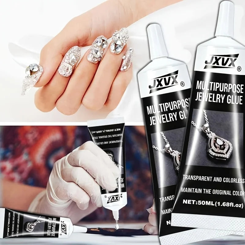 JXVX B-7000 Super Adhesive Glue, Industrial Strength B7000 Glues Paste for Rhinestones Crafts Jewelry Making(50 ml/1.68 fl oz)