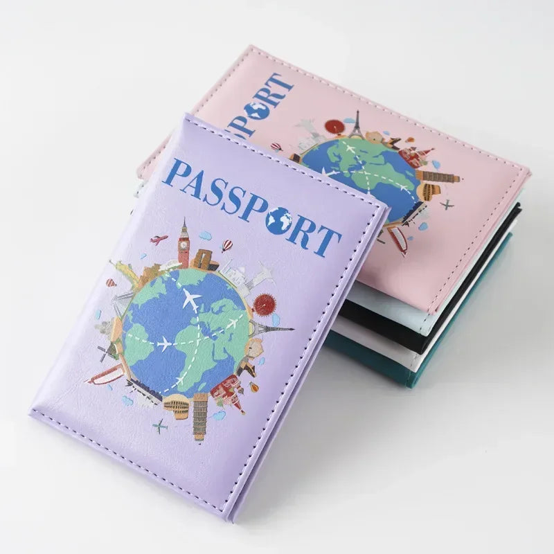 UV Color Print Global Passport Cover Plane Ticket Holder Passport Holder Id Card Holder Passport Covers Travel Accessories