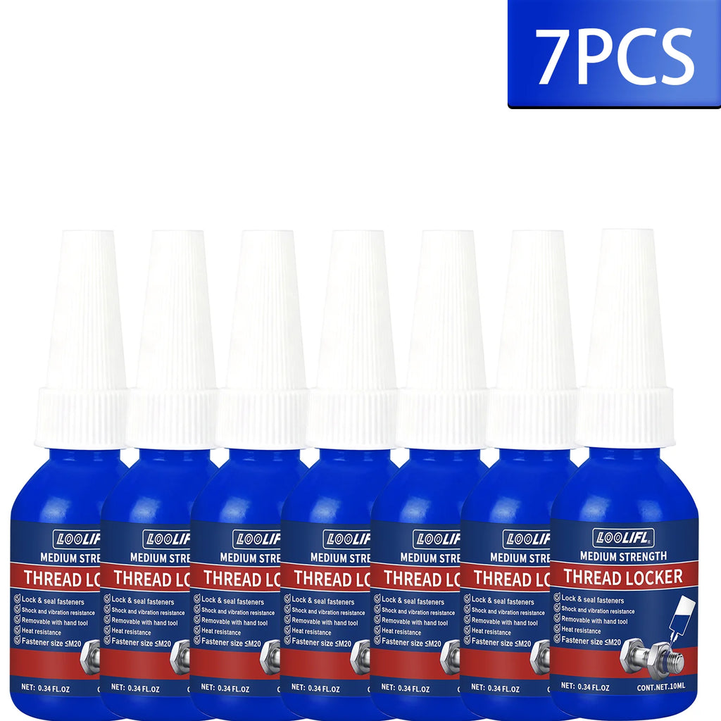7PCS Threadlocker Screw Glue Quickly Cured Thread Locking Agent Anaerobic Adhesive Corrosion-Resistant Anti-Loosening Glue