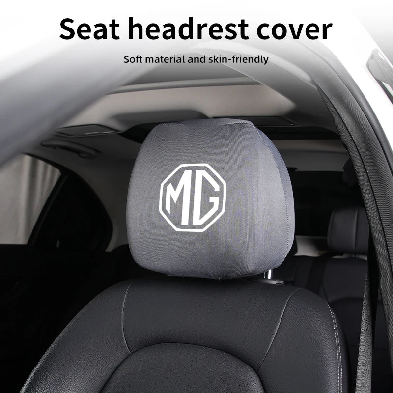 Car Black Seat Cover Headgear Headrest Covers Decoration For Morris Garages MG 3 5 6 7 HS ZS GS Hector TF GT ZR RX5 RX8 350 550