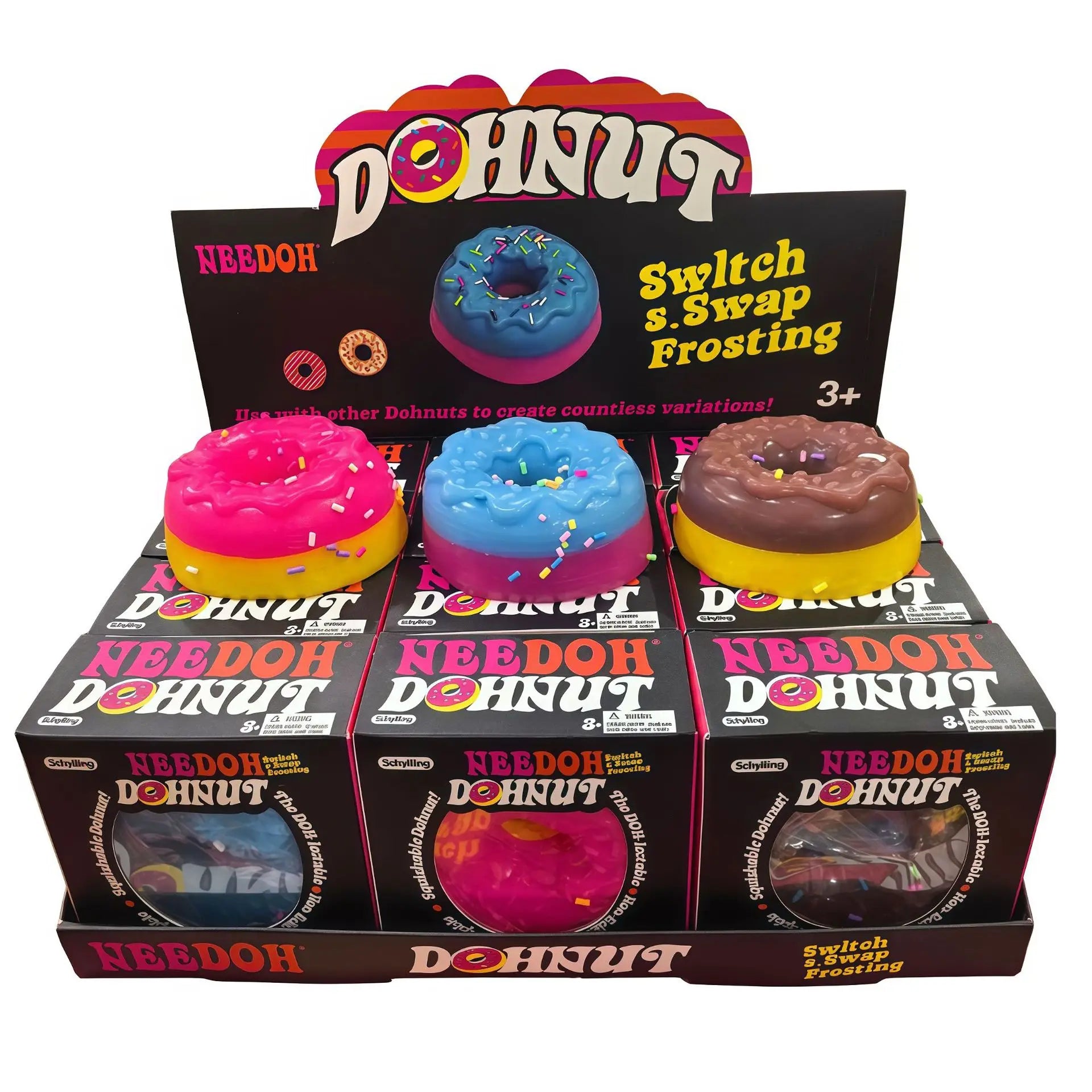 hot NeeDoh Dippin Dazzler Egg Donut prank stress relief toy soft glue vinyl squeeze toy Slow Rebound Pinch Ornament Relaxation