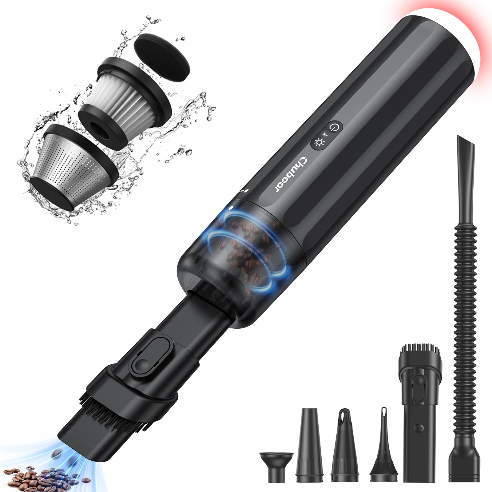 Chuboor Car Vacuum Cleaner 13000Pa Powerful Wireless Cleaner Strong Suction Handheld Car Cleaning Portable Home Appliance