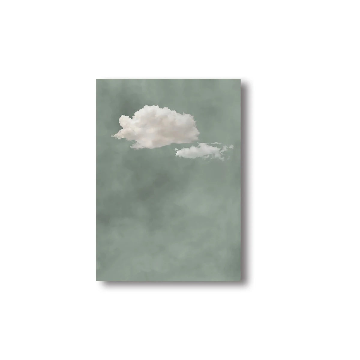 Sage Green Cloud Wall Art Poster Abstract Minimalist Sky Art Canvas Prints for Modern Living Room Bedroom Home Aesthetic Decor