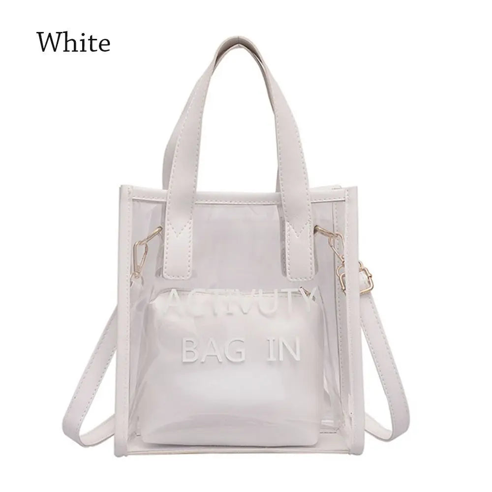 PVC Jelly Bag Women Transparent Handbags Summer Beach Clear Shoulder Bags Fashion Crossbody Bags