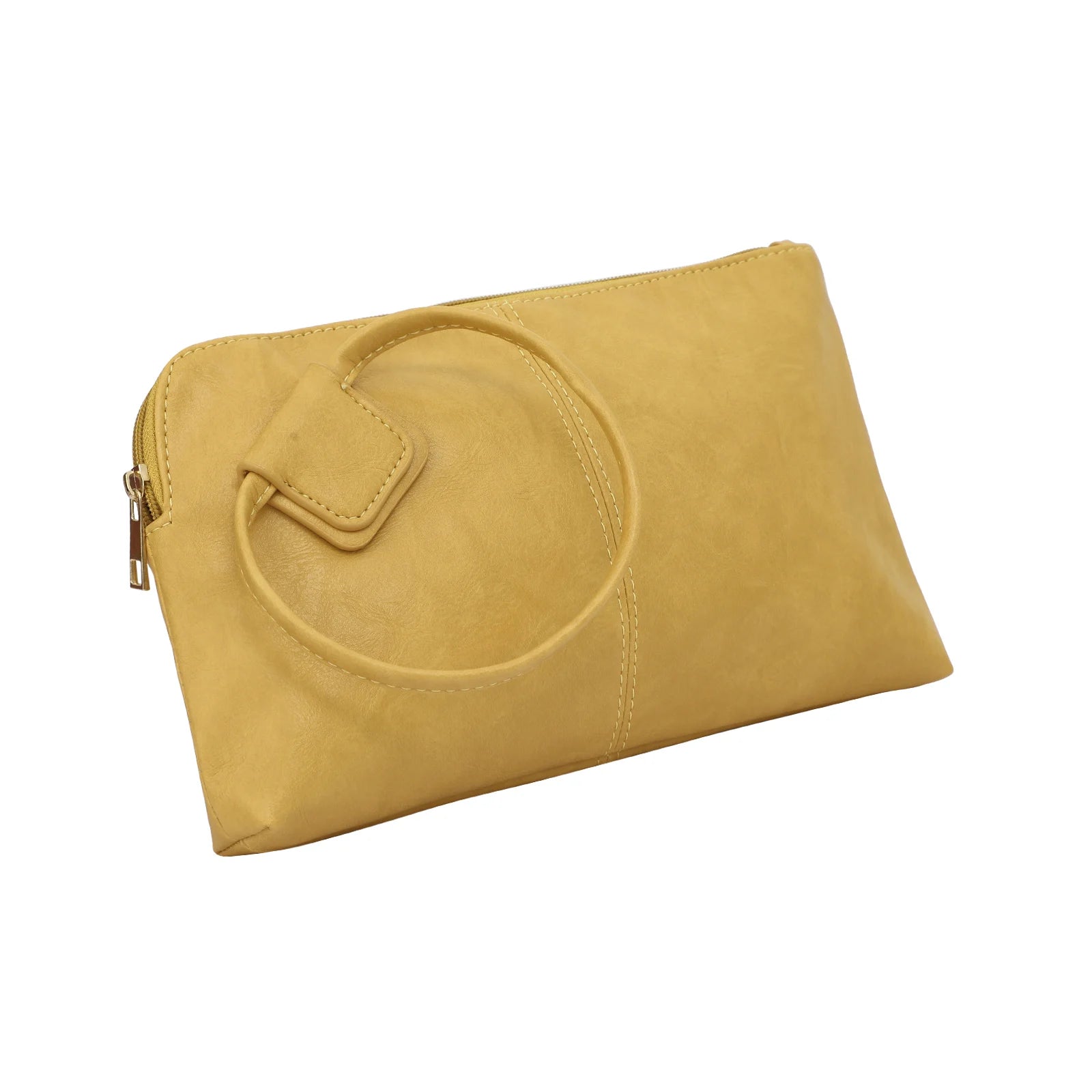 Wristlet Clutch Purses For Women Vegan Leather Premium Evening Bag With Round Handle Large Zipper Bracelet Fashion Luxury Wallet