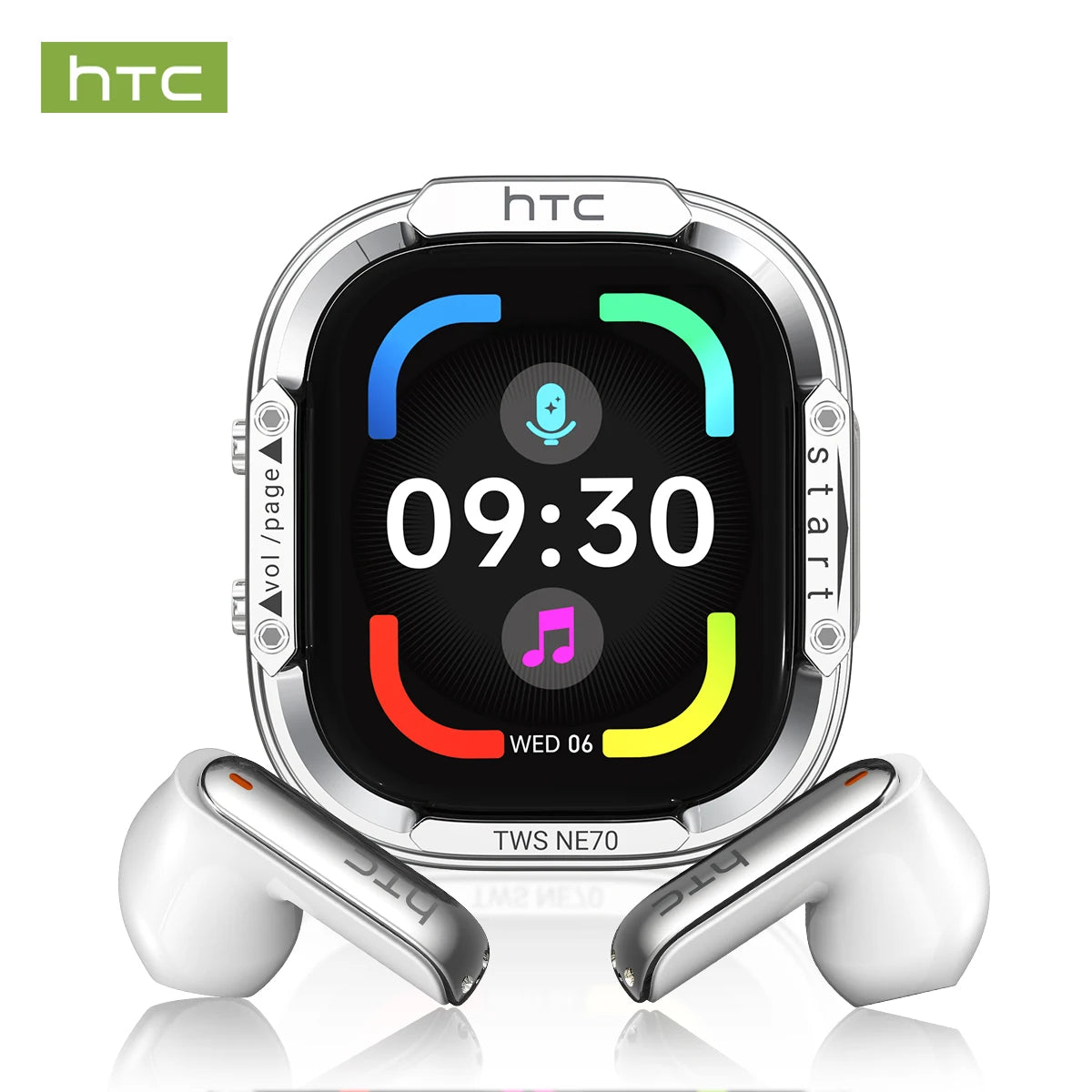 Bluetooth Wireless Headset HTC NE70 AI Real-Time Translator Earbuds 134 Languages Video Subtitle Touch LED Screen BT6.0 HiFi