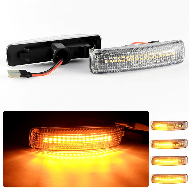 2PCS LED Side Marker Turn Signal Lights Canbus For Land Rover Range Rover Sport 2006-2013 LR2 2007-2014 LR3 2004-2014 Freelander
