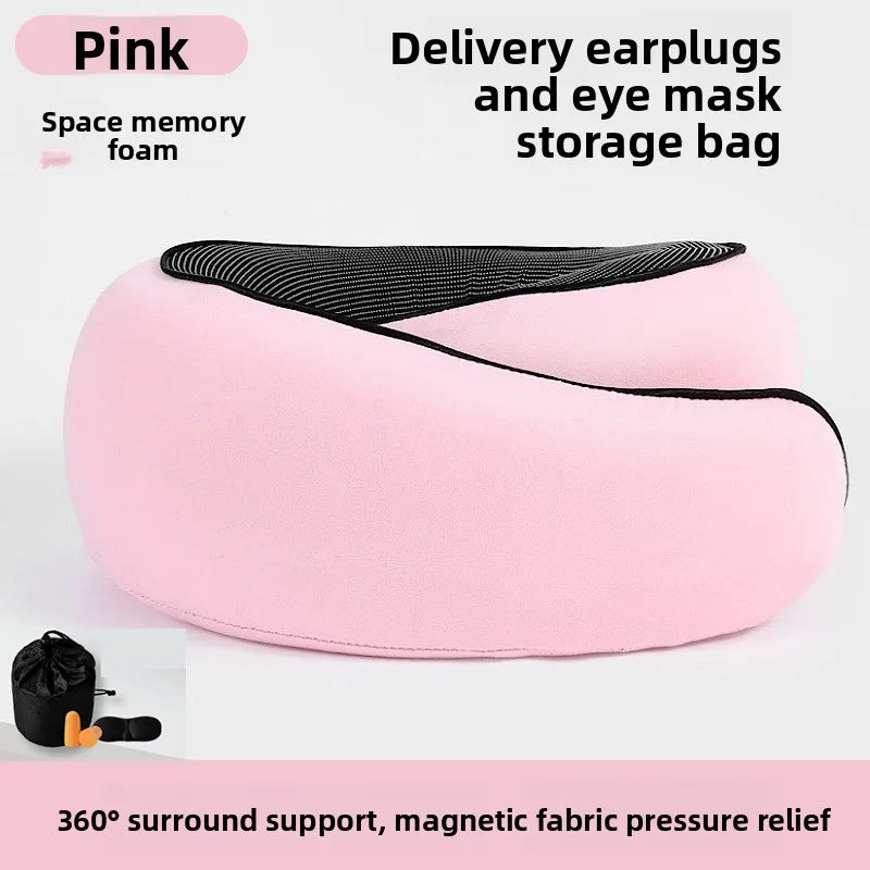 Soft Memory Foam U Neck Pillow Lightweight Foldable Airplane Travel Car Rest Cervical Support Sleeping Pillow