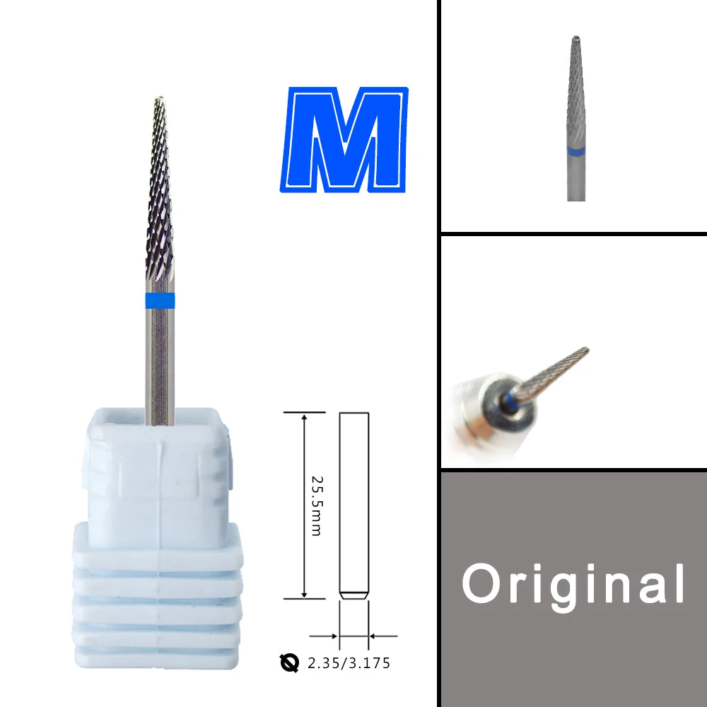 RolinStar Dental&Nail 9 type with Spiral Cut powder Carbide Burr nail drill bit cuticle clean
