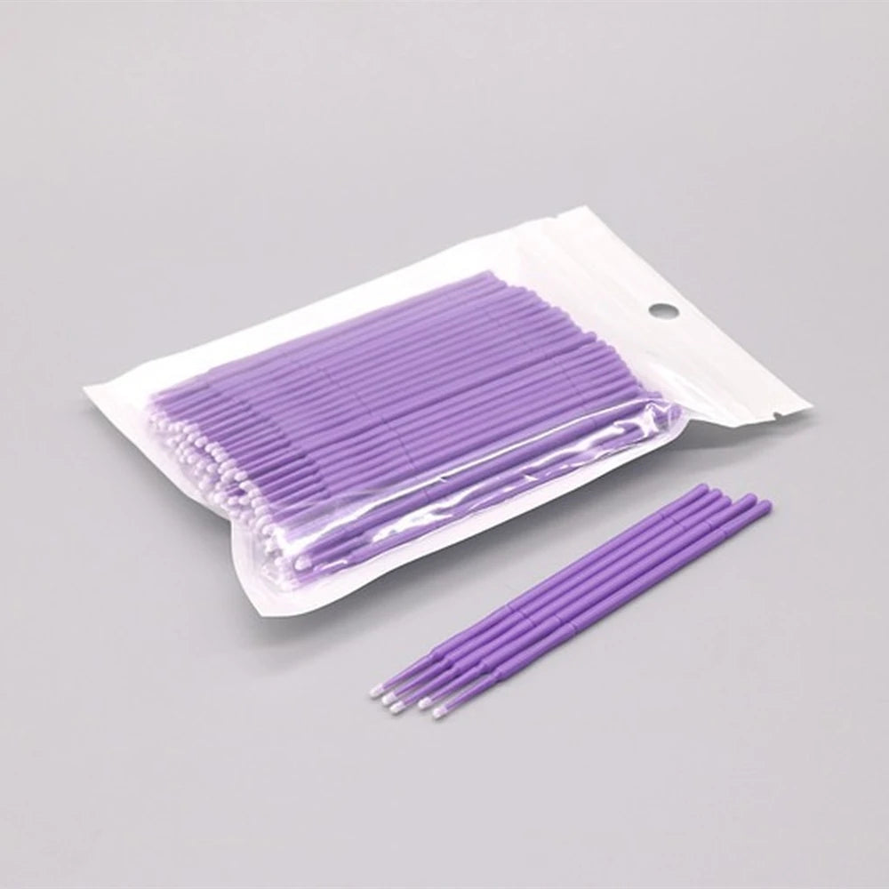 100pcs/lot Micro Brushes Make Up Eyelash Extension Disposable Eye Lash Glue Cleaning Brushes Free Applicator Sticks Makeup Tools