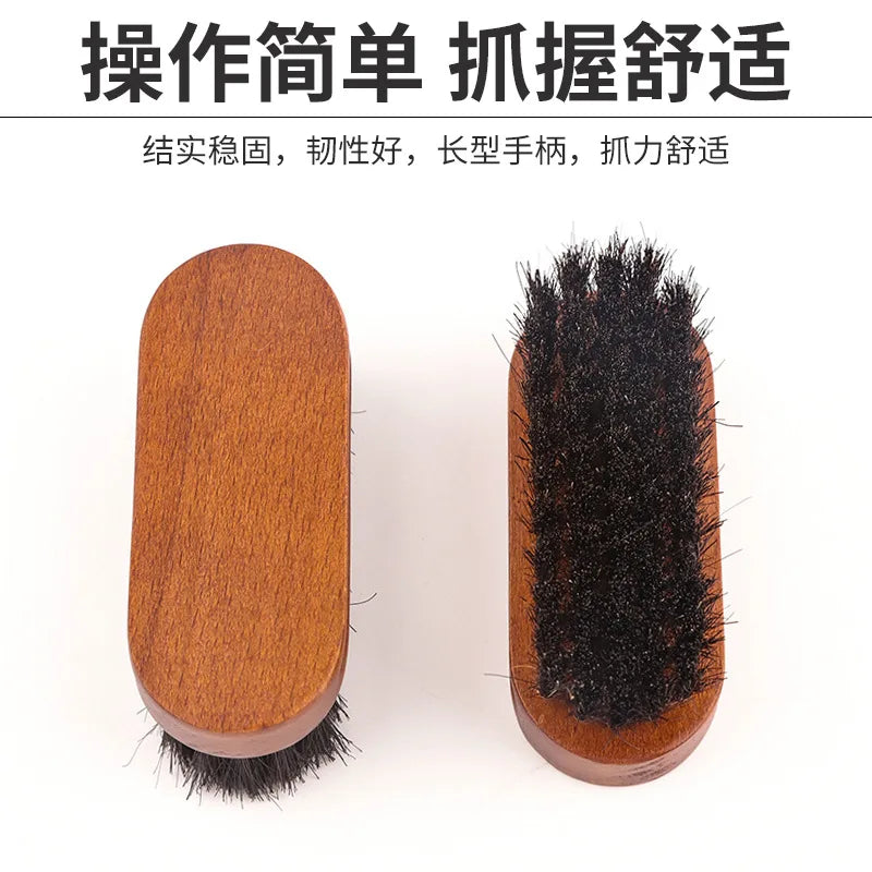 Multifunctional Horsehair Wooden Brush Car Detailing Polishing BuffingCar Brush Seat Handle Dashboard Roof Cleaning Care
