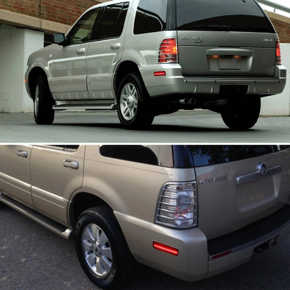 For Mercury Mountaineer 2002-2010 Car Red LED Rear Bumper Side Marker Parking Lights Running/Driving Lights Fender Flare Lights