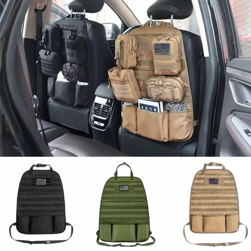 Tactical MOLLE Car Seat Back Organizer Waterproof Vehicle Storage Bag for SUV Truck