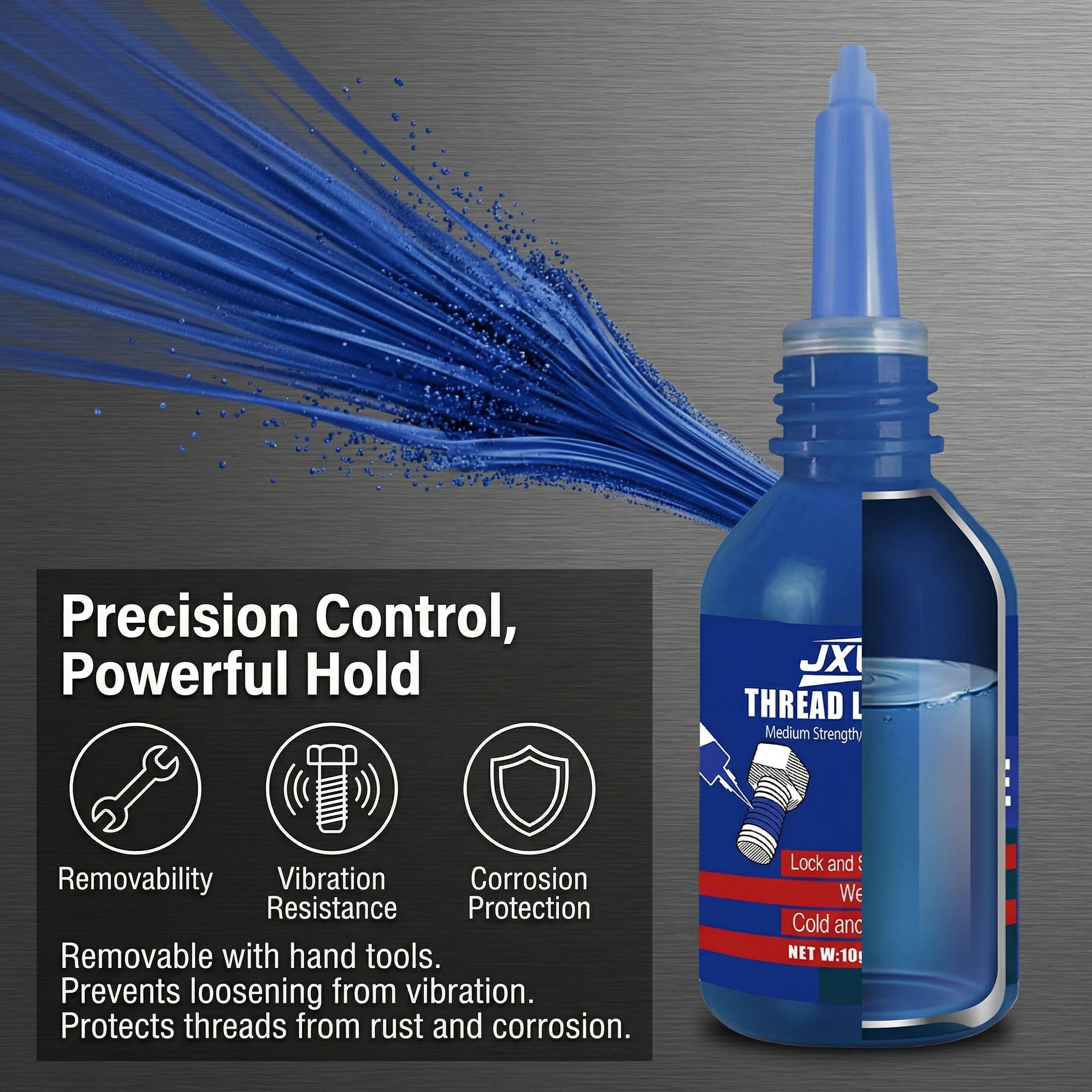 3-9 Pcs Thread Locking Glue, Screw Adhesive, Blue Anaerobic Glue, Locking Sealant for Threads and Nuts, Corrosion-Resistant Anti-Loosening Glue, Quick-Drying, 10ml