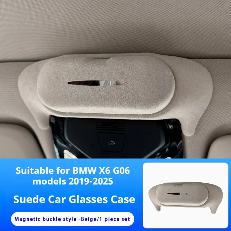 Car Sunglasses Holder Suede Glasses Case Sunglasses Storage Box For BMW 3 5 Series X1 X3 X5 X6 X7 G20 G45 G60 G05 G06 G07 U11