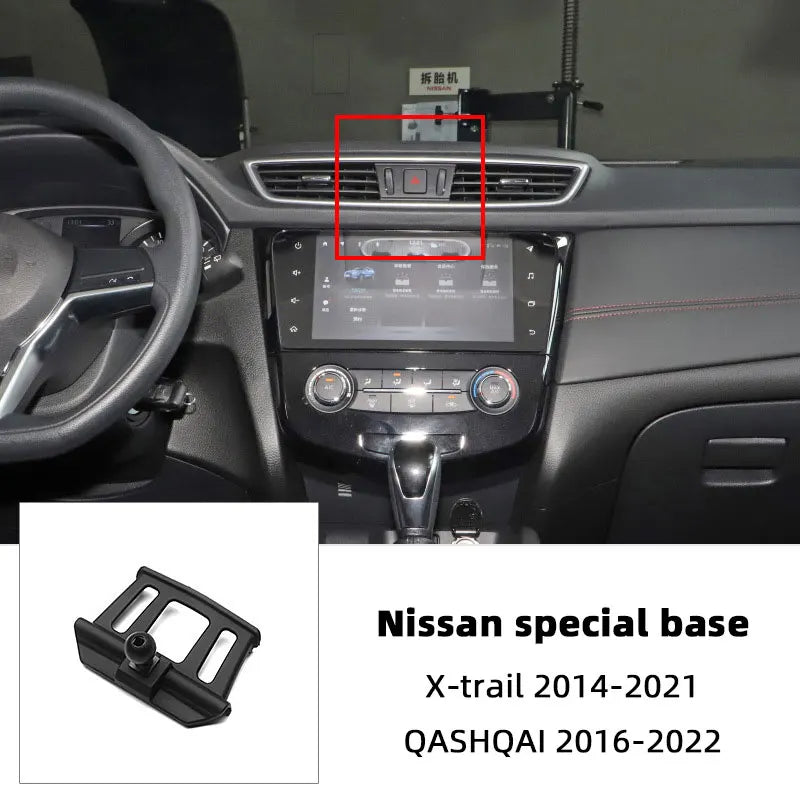 For Nissan X-trail Qashqai Rogue Sport Rogue Altima Versa Car Mobile Phone Holder Base Fixed Air Outlet Bracket Accessory