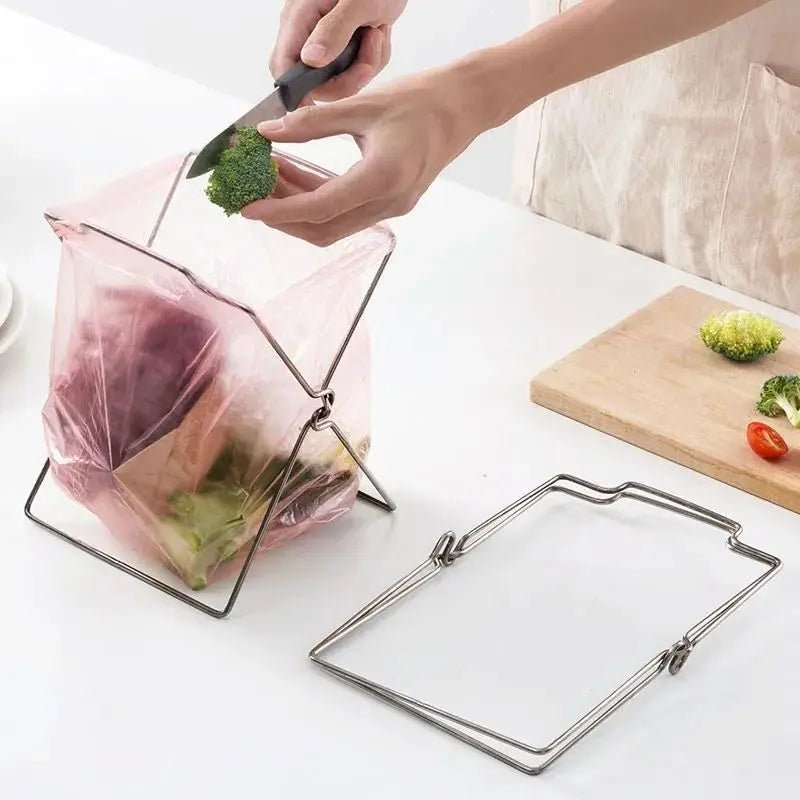 Foldable Trash Bag Holder Camping Supplies Outdoor Picnic Trash Can Camping Shelf Kitchen Trash Organizer Rack캠핑용품