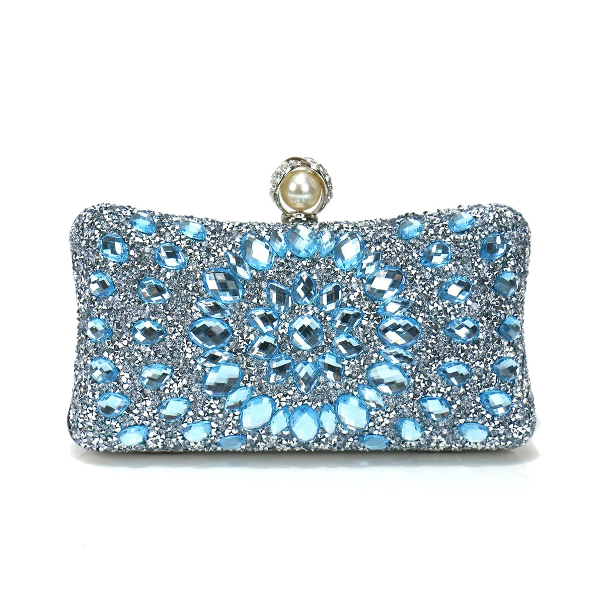 Golden Metal Pearl Rhinestones Glitter Evening Bags Small Lady Prom Dinner Luxury Night Gift Girlfriend Purse Acrylic Diamonds E
