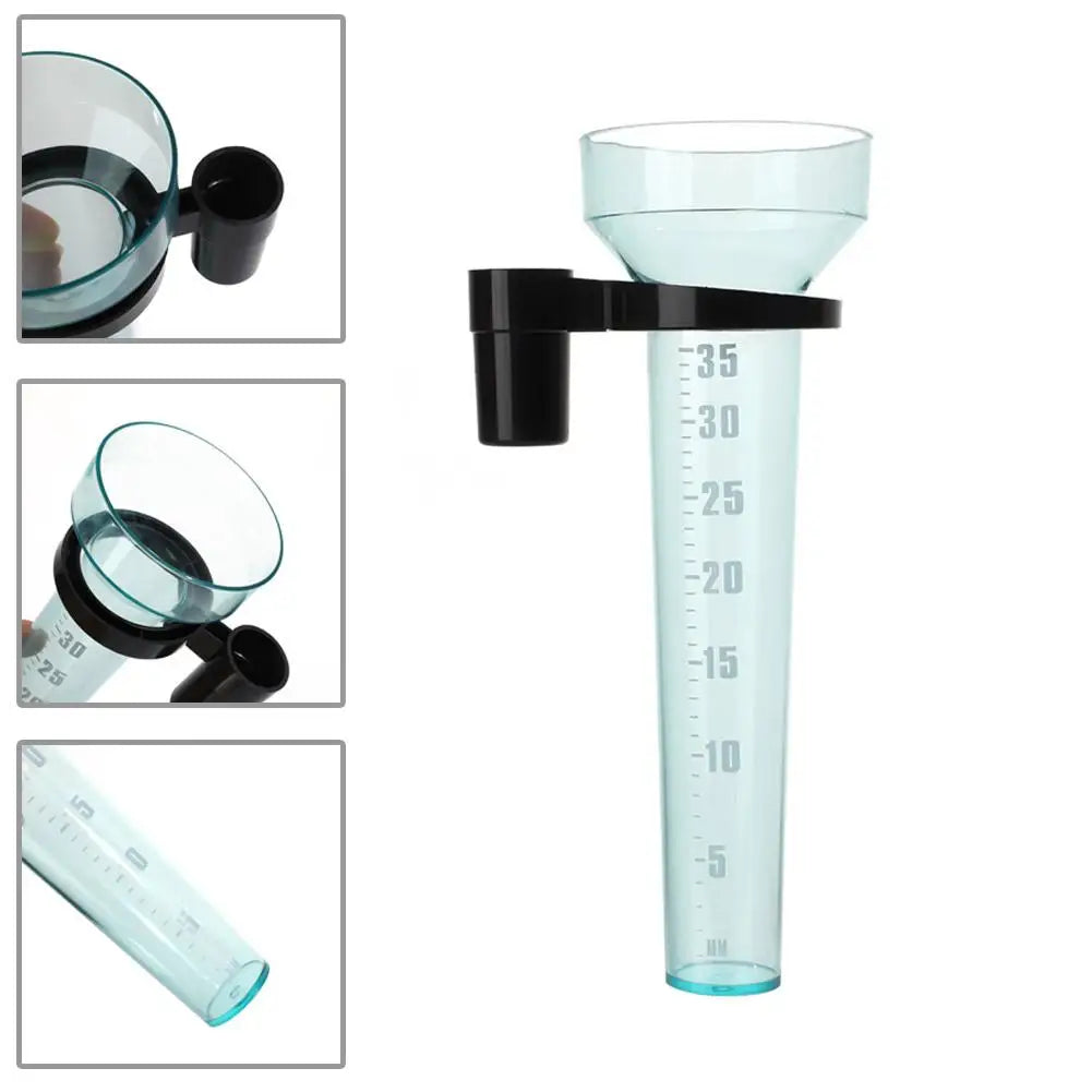 35mm Rain Gauge Clear Polystyrene Rainfall Meter Outdoor Garden Yard Ground Spike Stake Scale Weather Precision Measurement Tool