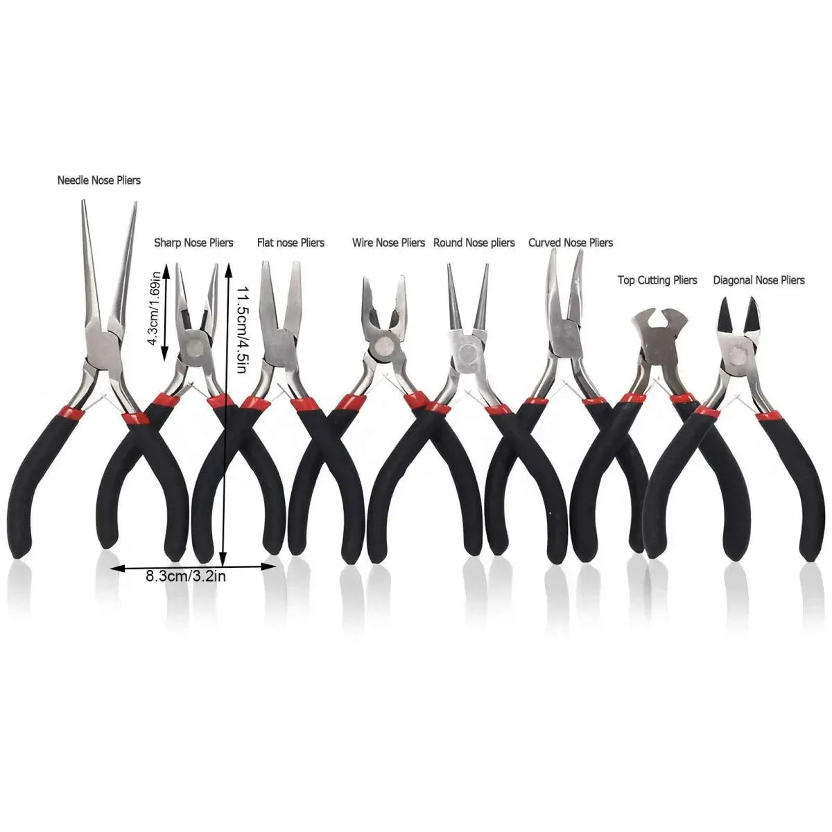 8Pcs Mini Jewelry Making Pliers, Earrings Making Tools, Wire Cutting Stripping Pliers, Supplies for DIY Crafts