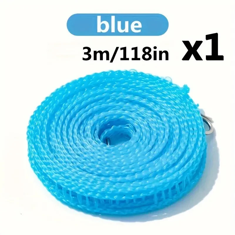 Portable Non Perforated Outdoor Travel Clothesline Nylon Clothesline Anti Slip and Windproof Clothesline Camping Accessories