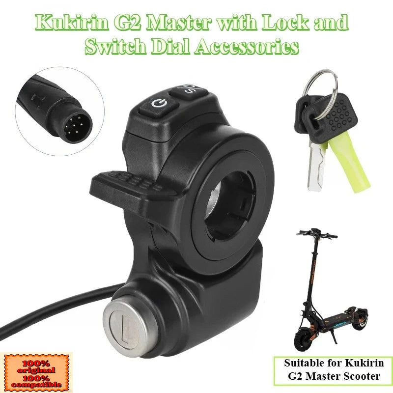 Suitable for Kukirin G2 Master Scooter Acceleration Throttle Switch Lock Switch with Lock Switch Finger Dial Accessories