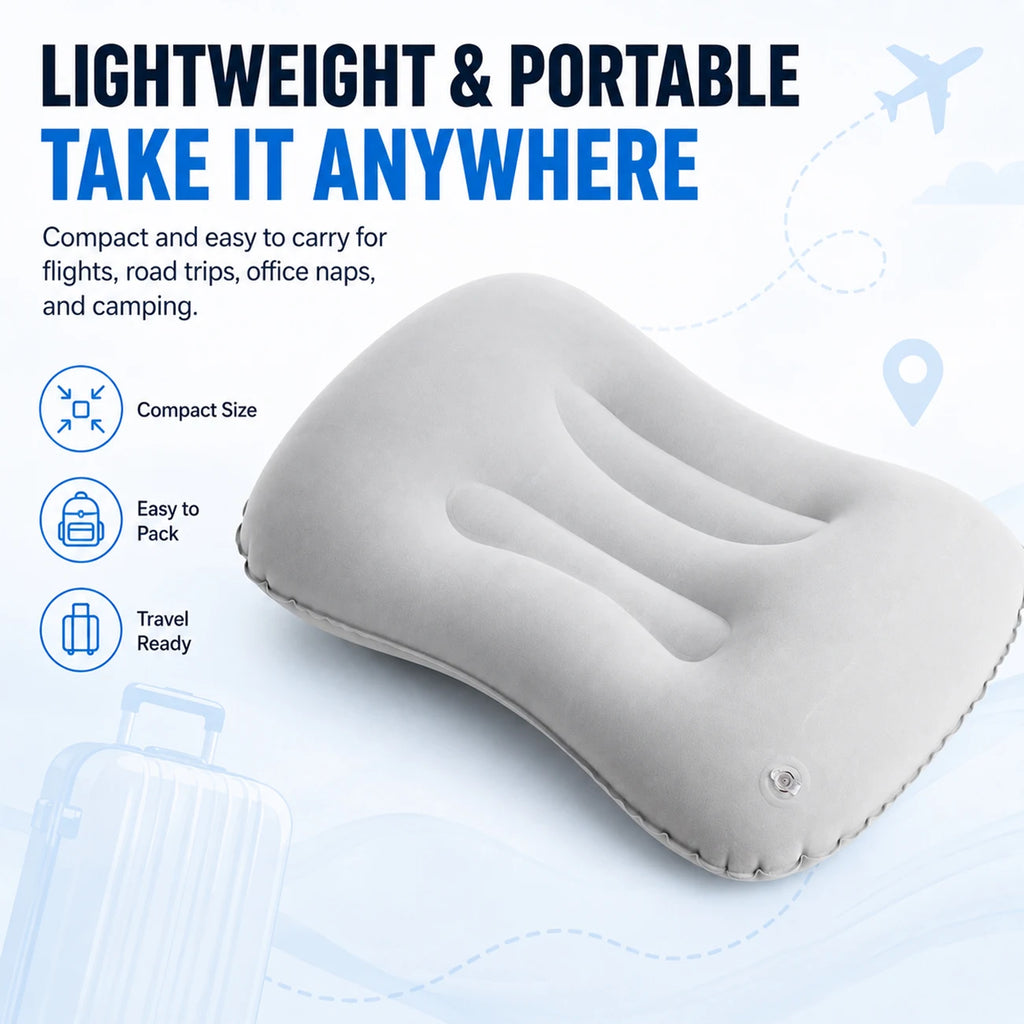 2Pcs Inflatable Camping Travel Pillow Ultralight Portable Backpacking Pillow for Neck Lumbar Support Camp Hiking Sleeping