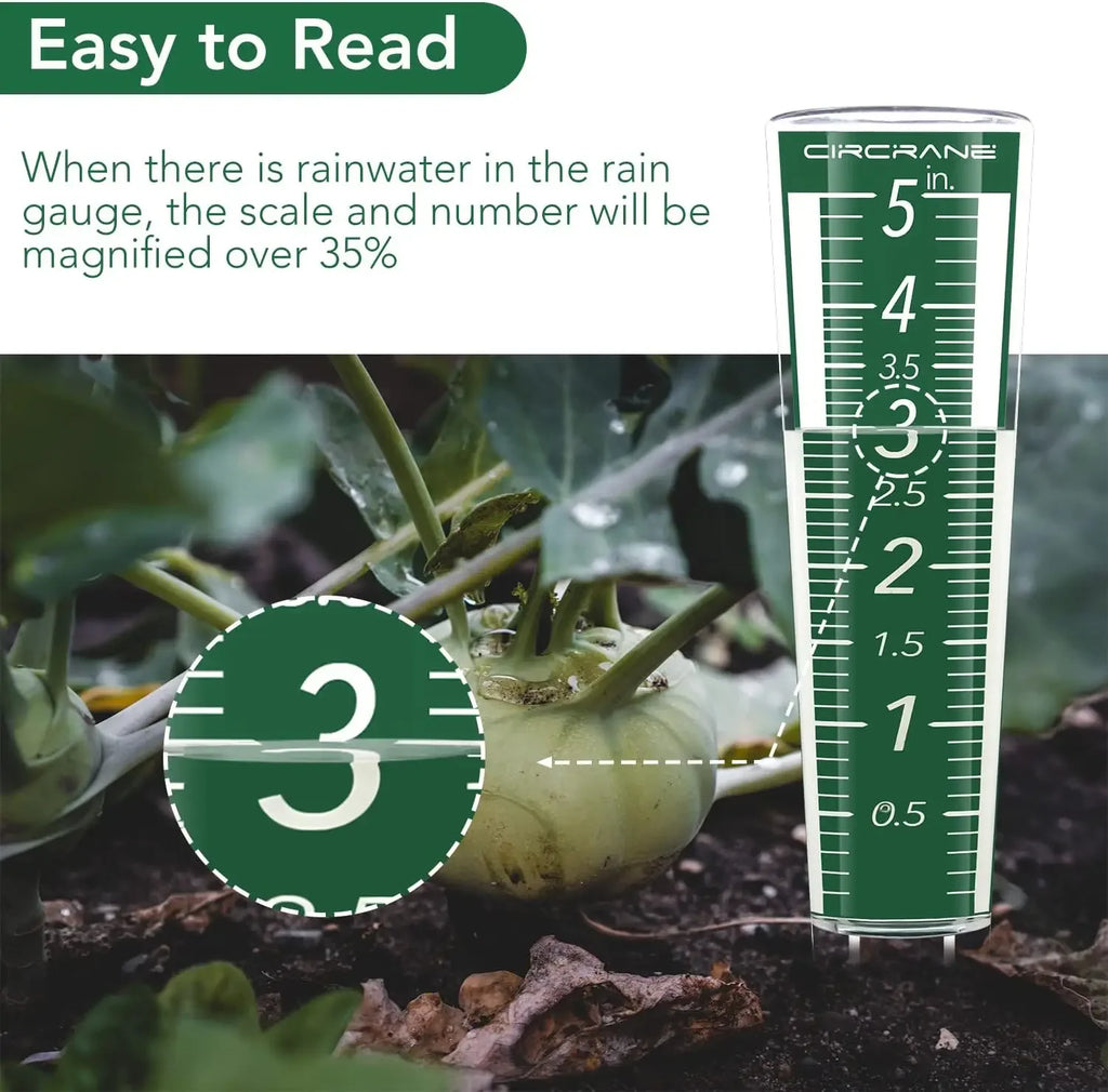 Heavy Duty Easy Read Rain Gauge Magnified Scale for Outdoor Use Durable Weather Instrument Perfect for Home Garden and Patio
