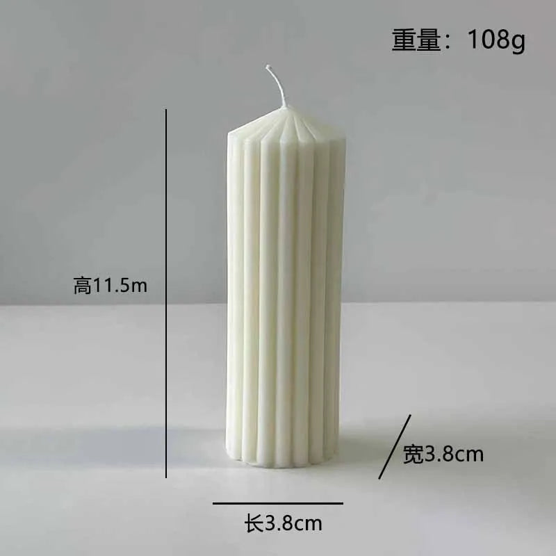 Nordic Minimalist White Scented Candle Atmosphere Home Decor Wedding Arrangement Cylinder Geometric Shape Fragrance Candle