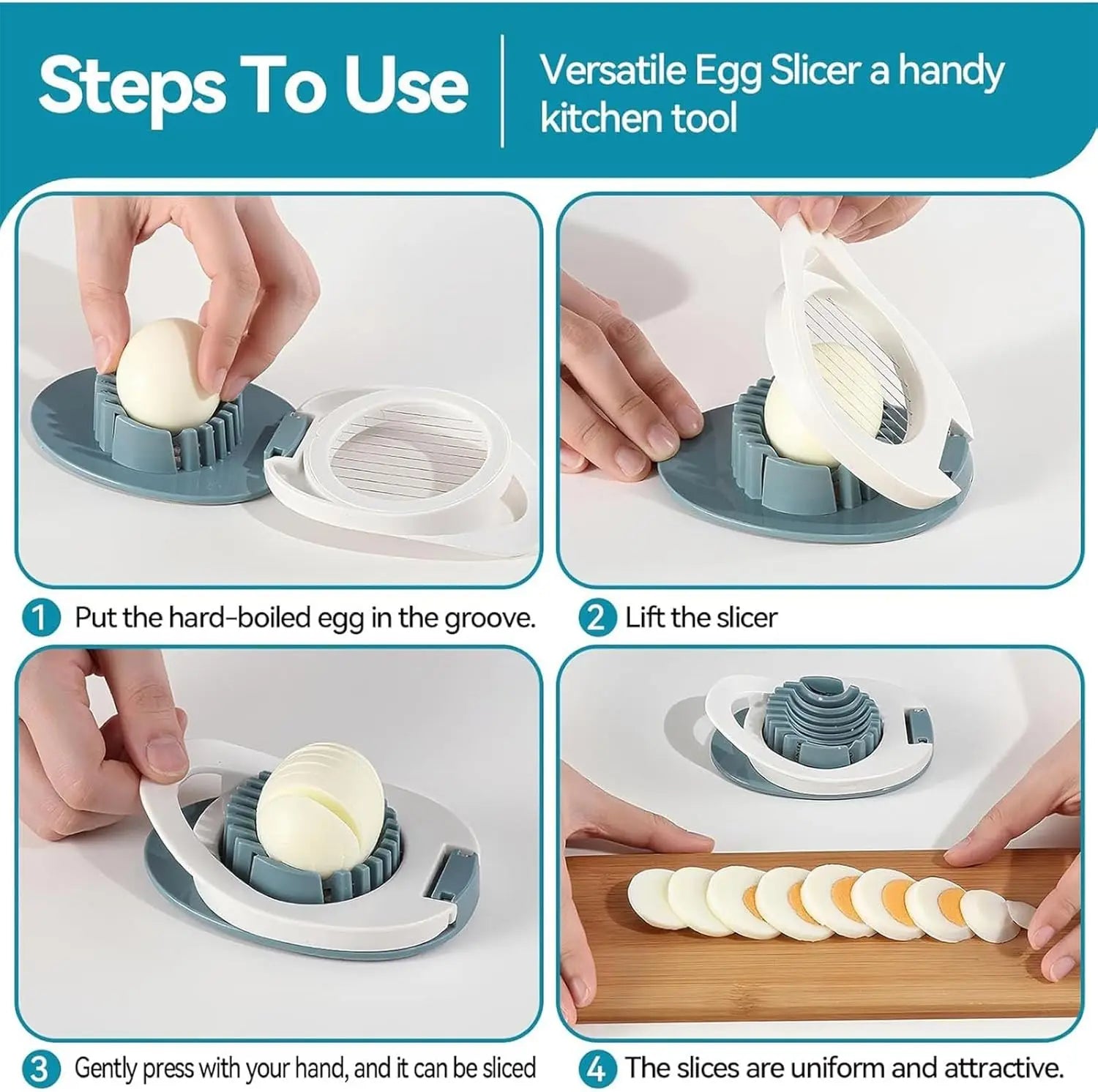 Multifunctional Egg Cutter 304 Stainless Steel Egg Slicer Fruit Salad Slicer Preserved Egg Separator Kitchen Gadget