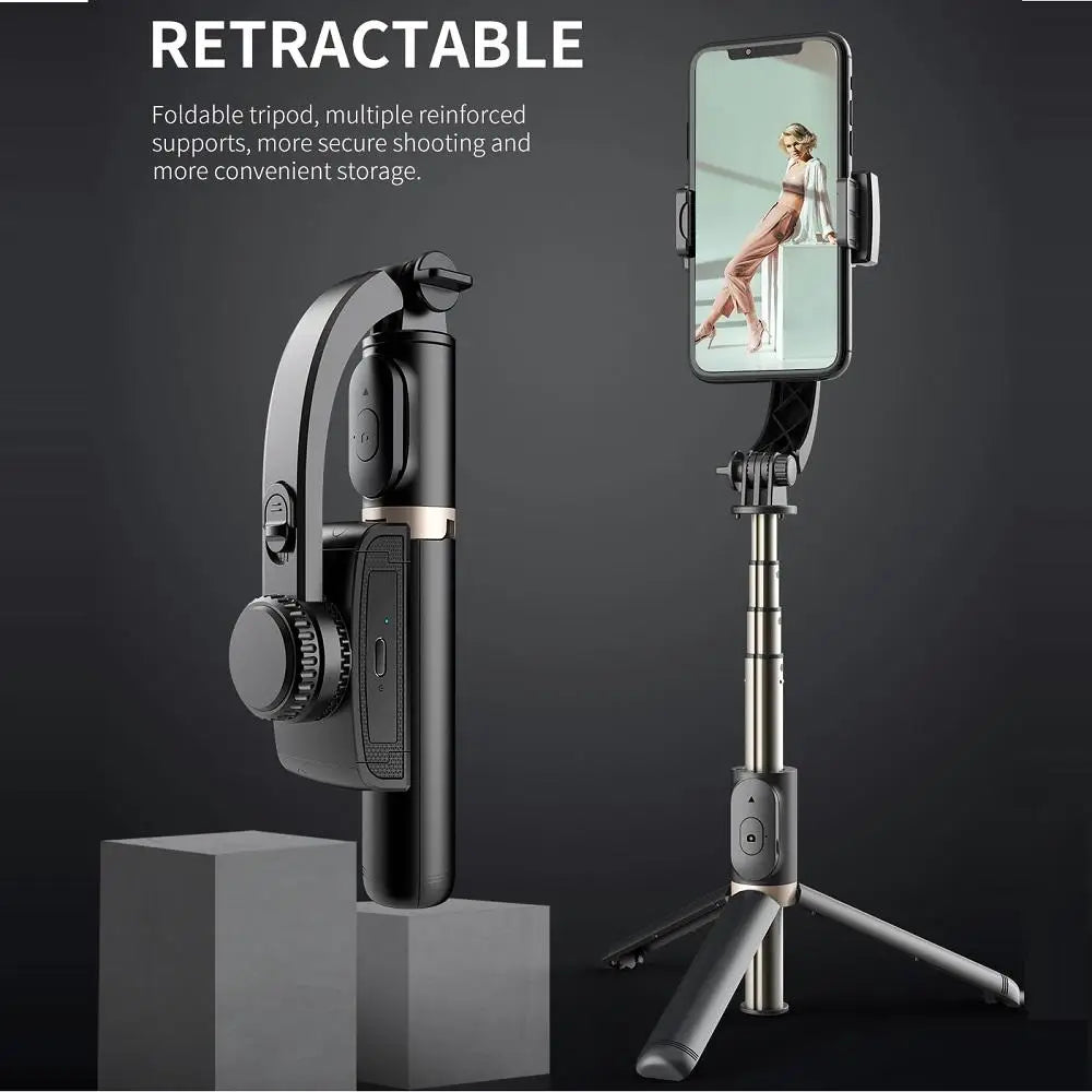 Q08 Bluetooth Handheld Gimbal Stabilizer Selfie Stick Expandable Handheld Monopod Mini Tripod for Android IOS Gimb
