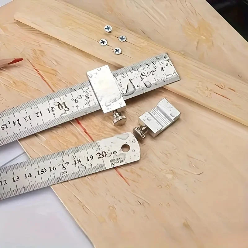 Woodworking Steel Ruler, Straight Ruler Gauge Positioning Woodworking Square A Square Measuring Mark for a Stop Block