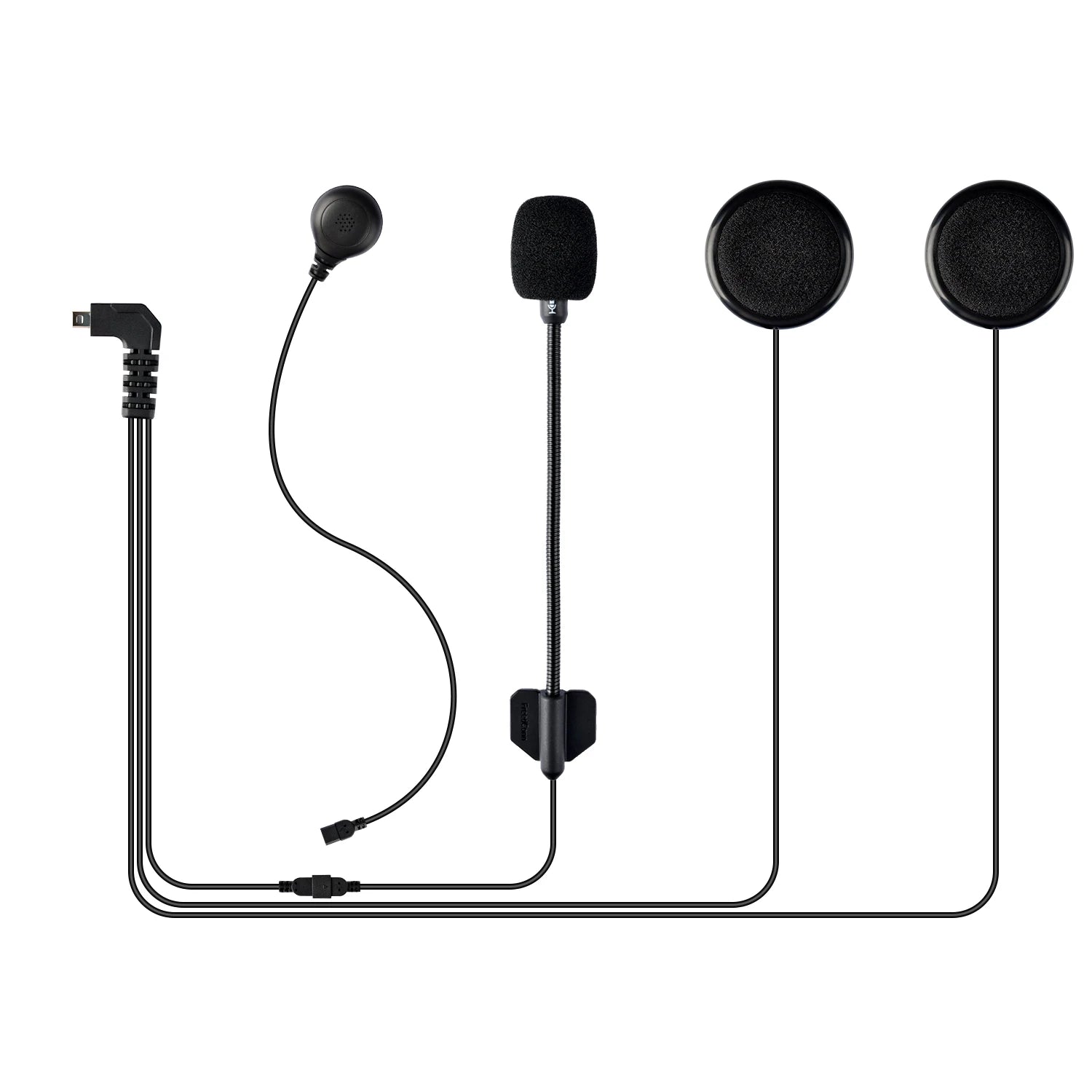 Freedconn Motorcycle Intercom Accessories 5 pin Hard Soft 2 in1 Mic Earphone for TCOM-SC/VB FDC-01VB COLO T-MAX T-REX FX KY PRO