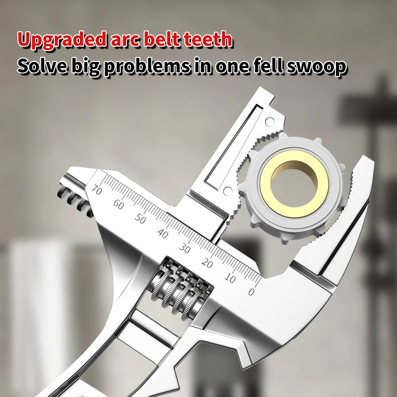 Dual-Use Aluminum Alloy Sink Wrench Adjustable Large Opening Universal Bathroom Faucet Wrench Plumbing Installation Repair Tool