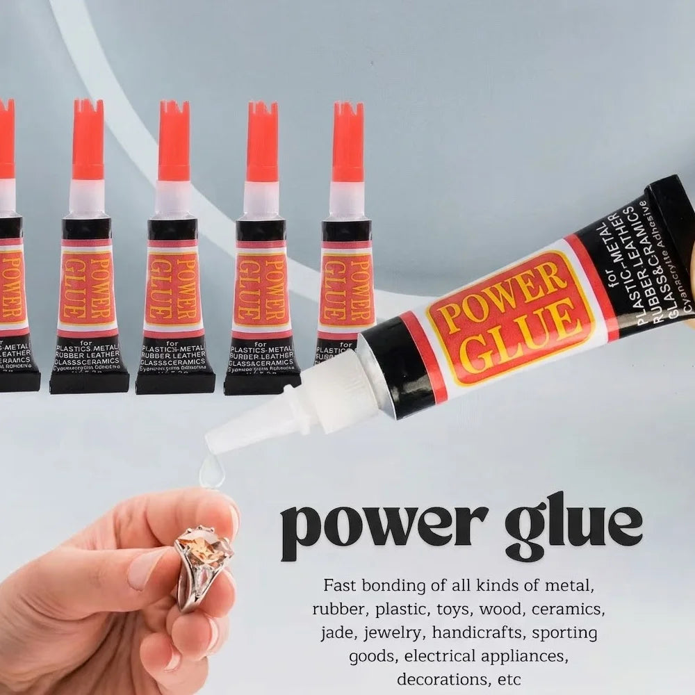 Instant Super Glue Strong Liquid Adhesive 502 Cyanoacrylate Glue Quick Dry Universal Bond for Plastic Metal Wood Leather Glass