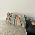 Colorful Striped Woven Clutch Bag for Ladies Summer Beach Vacation Casual Rectangle Handbags Versatile All-Match Phone Bags