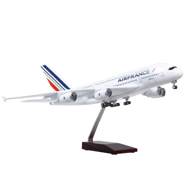 47CM air france plane model A380/B747/B777/A350 Model airplanes Resin Diecast collectible aircraft with Landing Gear Wheels LED